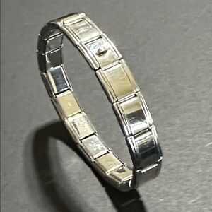 77.  Stainless Steel Stretch Italian Charm Bracelet With loop